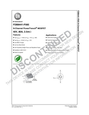 FDB8441 datasheet cover page