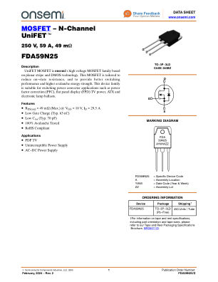FDA59N25 数据手册首页