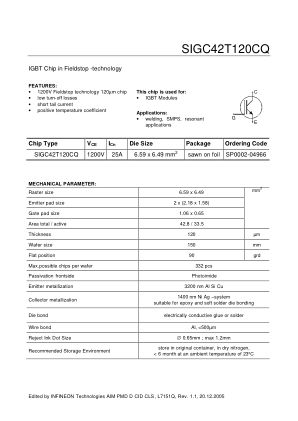 SIGC42T120CQ-L7151Q datasheet cover page