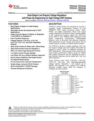 TPS701 datasheet cover page