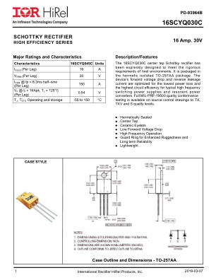 16SCYQ030C datasheet cover page