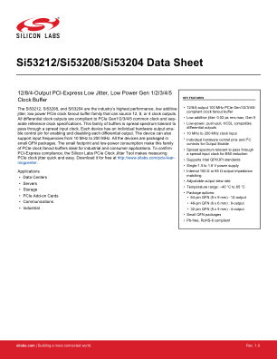 SI53212-A01AGM datasheet cover page