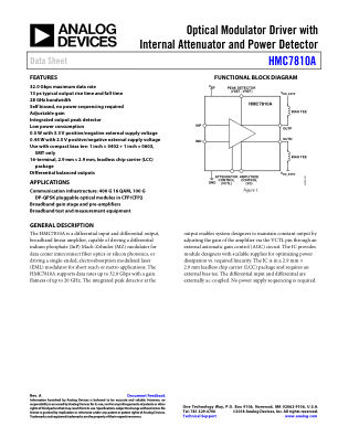 HMC7810A 数据手册首页