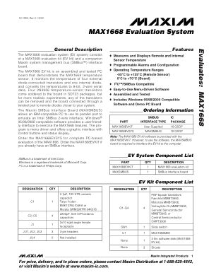MAX1668EVSYS datasheet cover page