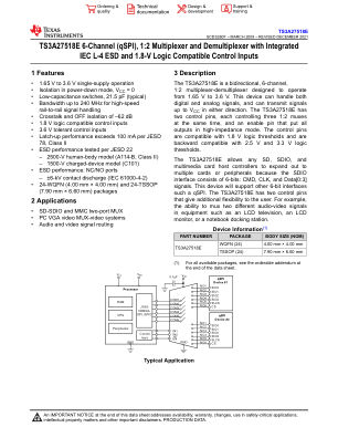 TS3A27518E datasheet cover page