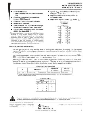 SN74ABT541B-EP 数据手册首页