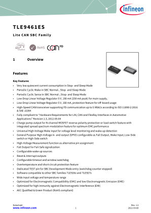 TLE9461ES datasheet cover page
