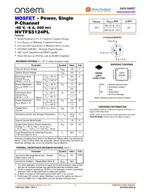 NVTFS5124PL 数据手册首页