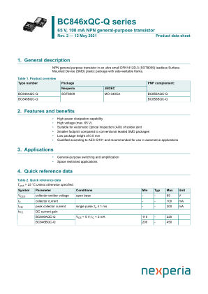 BC846BQC-QZ datasheet cover page
