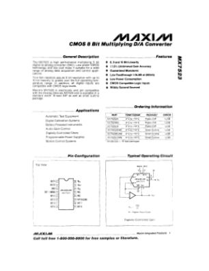 MX7523 数据手册首页