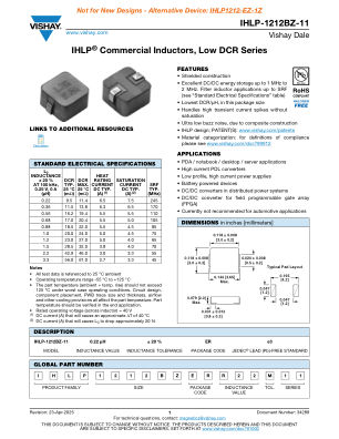 IHLP-1212BZ-11 datasheet cover page