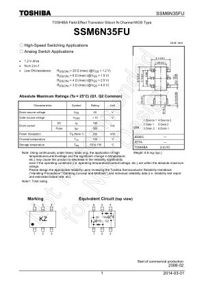 SSM6N35FU 数据手册首页