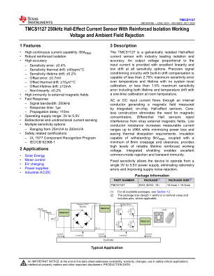 TMCS1127 datasheet cover page