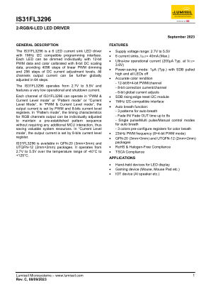 IS31FL3296-UTLS4-TR datasheet cover page