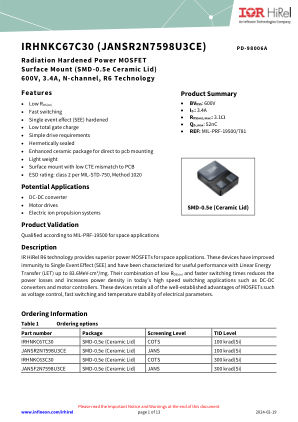IRHNKC67C30 datasheet cover page