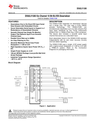 DS92LV1260 datasheet cover page