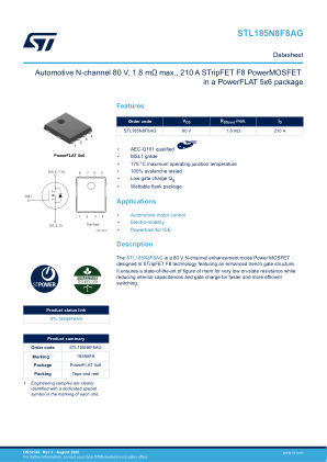 STL185N8F8AG 数据手册首页