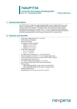 74AUP1T34GXXL datasheet cover page