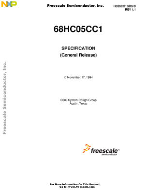 HC05CC1GRS 数据手册首页