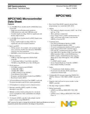 MPC5748G 数据手册首页
