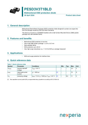 PESD3V3T1BLDYL datasheet cover page