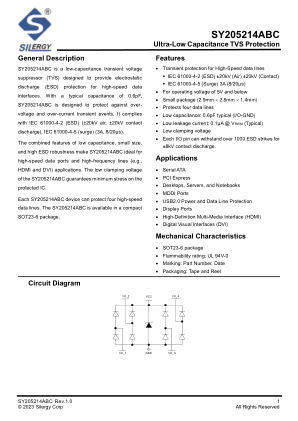 SY205214ABC datasheet cover page