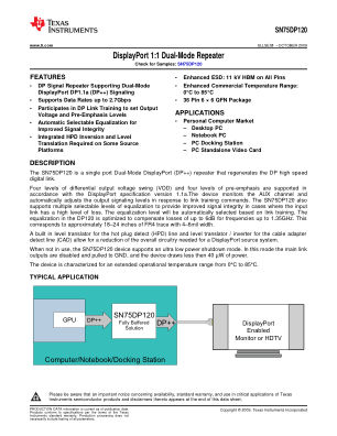 SN75DP120 datasheet cover page