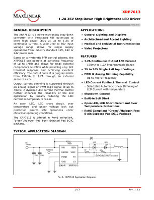 XRP7613 数据手册首页