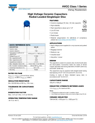 HVCC-CLASS1-SERIES datasheet cover page
