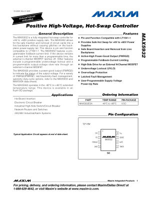 MAX5932 datasheet cover page