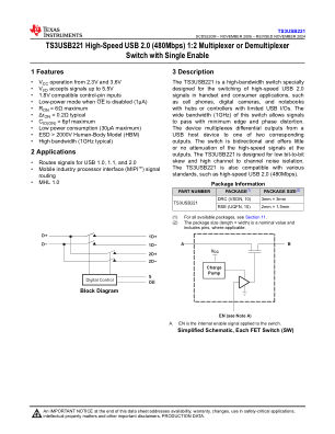 TS3USB221 datasheet cover page