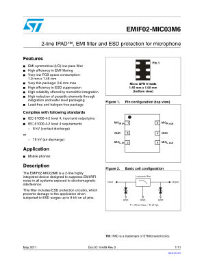 EMIF02-MIC03M6 数据手册首页