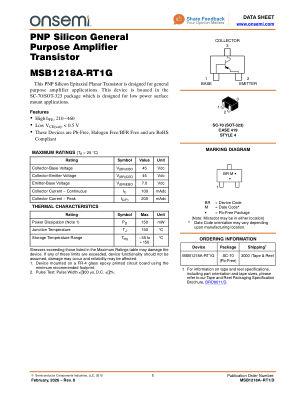MSB1218A-RT1 数据手册首页
