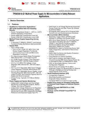 TPS65381A-Q1 datasheet cover page