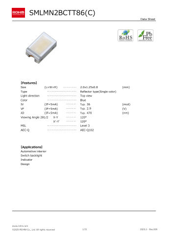 SMLMN2BCTT86 datasheet cover page