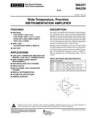 INA338 datasheet cover page