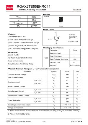 RGAX2TS65EHR 数据手册首页