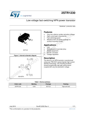 2STR1230 datasheet cover page