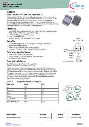 IPDQ65R040CFD7A 数据手册首页