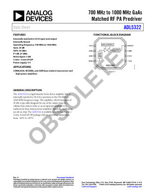 ADL5322 datasheet cover page