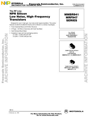 MMBR941 datasheet cover page