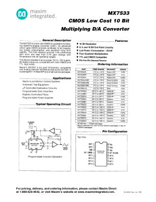 MX7533 datasheet cover page