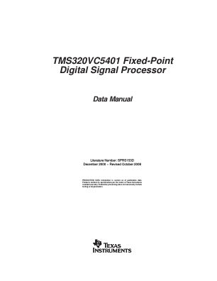 TMS320VC5401 datasheet cover page