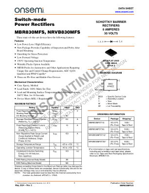 MBR830MFS datasheet cover page