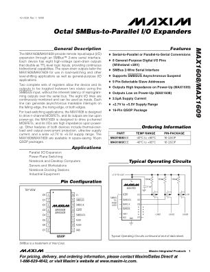 MAX1608 datasheet cover page