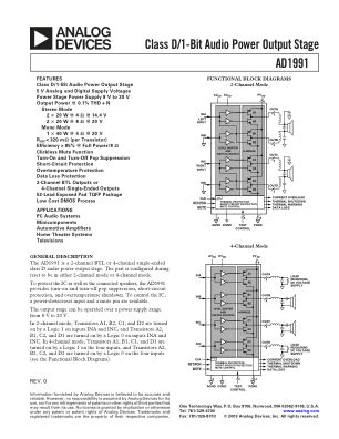 AD1991 数据手册首页