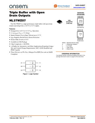 NL37WZ07 datasheet cover page