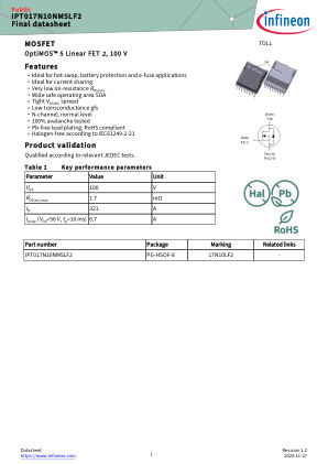 IPT017N10NM5LF2 数据手册首页