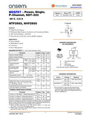 NTF2955 数据手册首页
