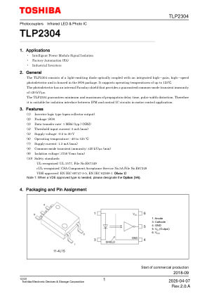 TLP2304 datasheet cover page